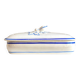 White, blue and gold porcelain comb box