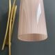 Brass wall lamp with a pink and a blue glass shade 1960s