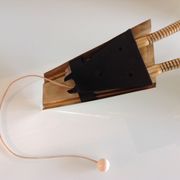 Double fire wall lamp in brass and glass cornet years 50/60