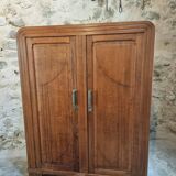 French Art Deco Wardrobe – 1930s – Solid Beech Storage