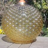 Globe pendant lamp glass Empoli vintage 70s
