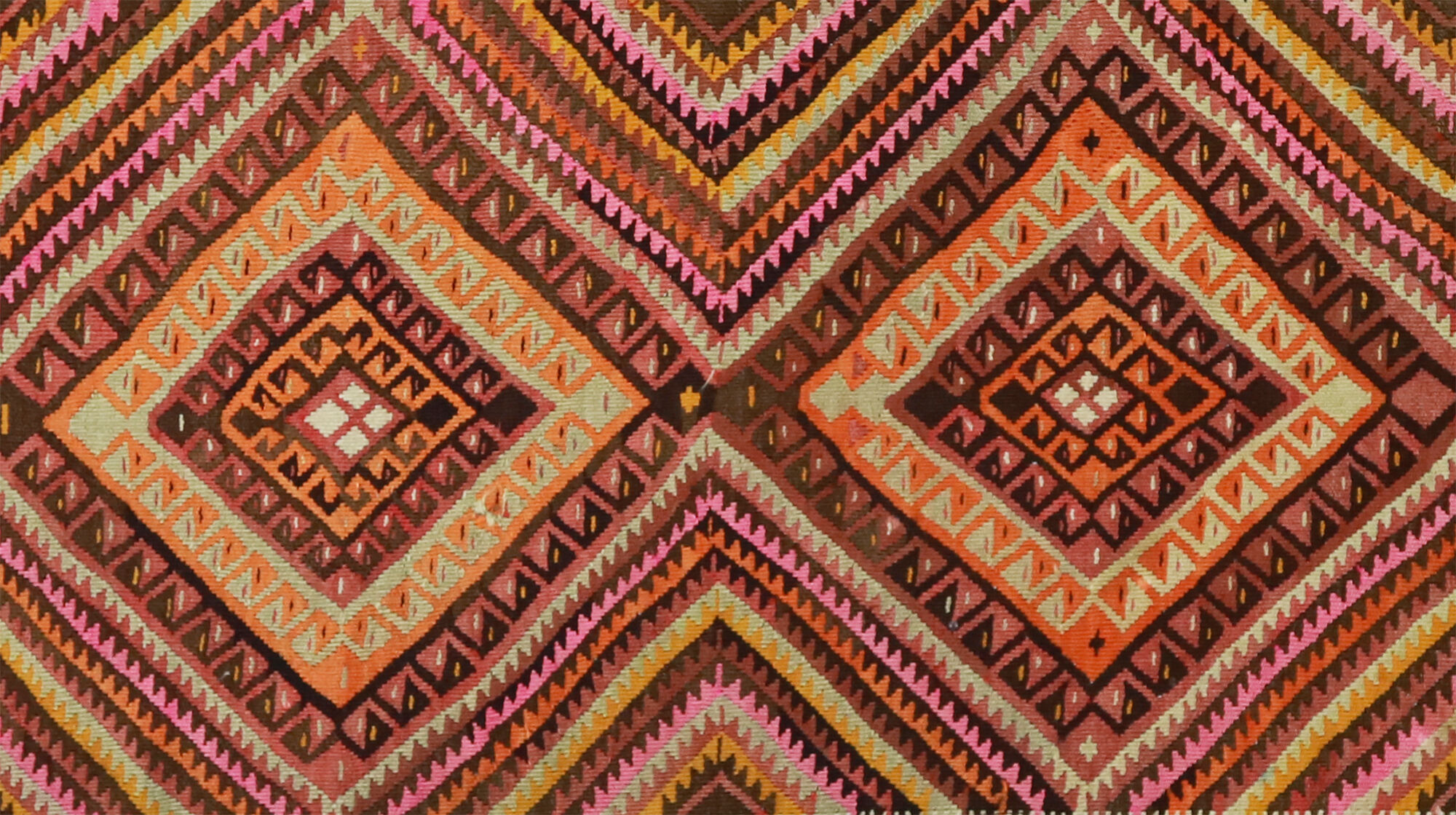 Anatolian handmade kilim rug 366 cm x 115 cm