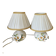 Pair of bedside lamps, vintage floral ceramic by Nazareno Picciotti, Deruta Italie