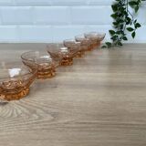 Set of 6 pink star luminarc cups