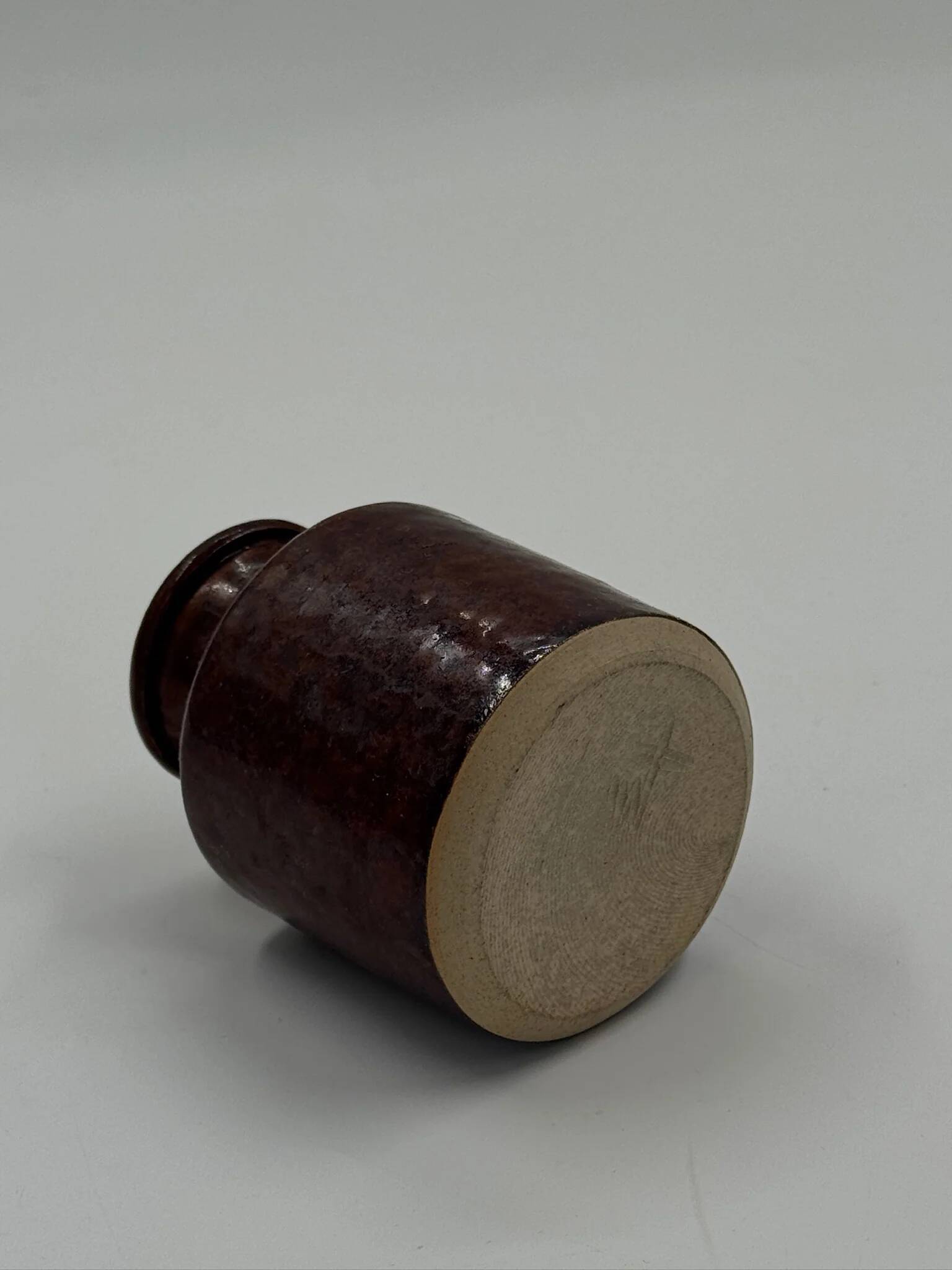 Vase bouteille vintage en grès