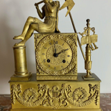 Period clock restoration XIXth in gilded bronze