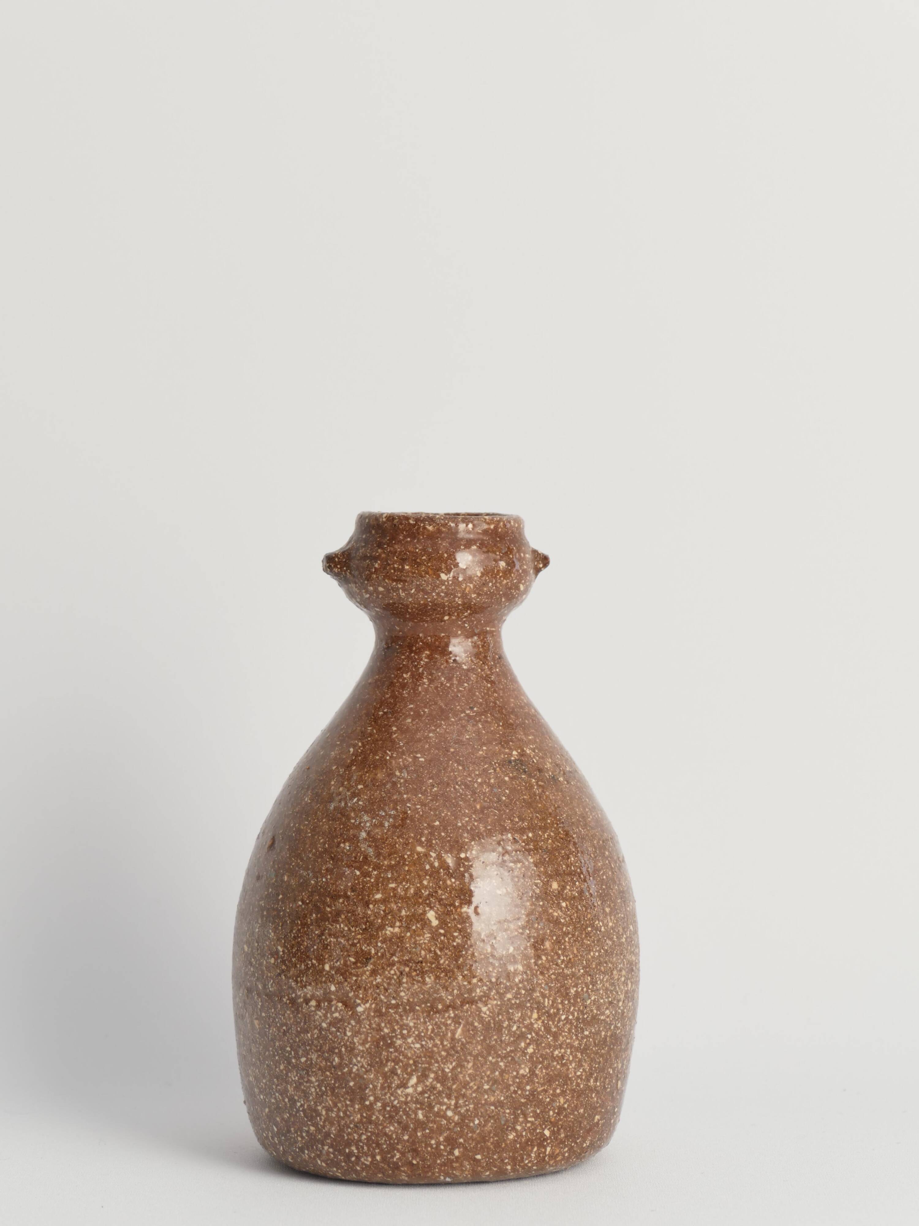 Japanese Shigaraki Inspired Handmade Stoneware Vase with Barnacle-Like Texture