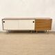 Kurt Thut vintage enfilade in 2 parts, walnut and metal from the 1950s.