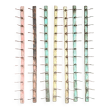 Antique coat rack with 12 hooks on wood (in different colors)