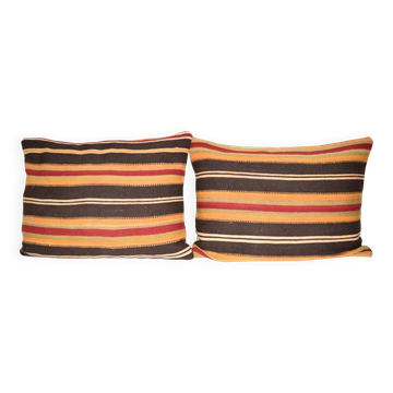 Lot de 2 housses de coussin kilim vintage 61x46 cm