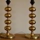Pair of tall mid-century Swedish brass bobbin lamps by Aneta