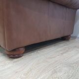 Mid-Century, Chesterfield sofa, natural leather