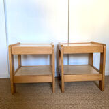 Pair of elm bedside tables