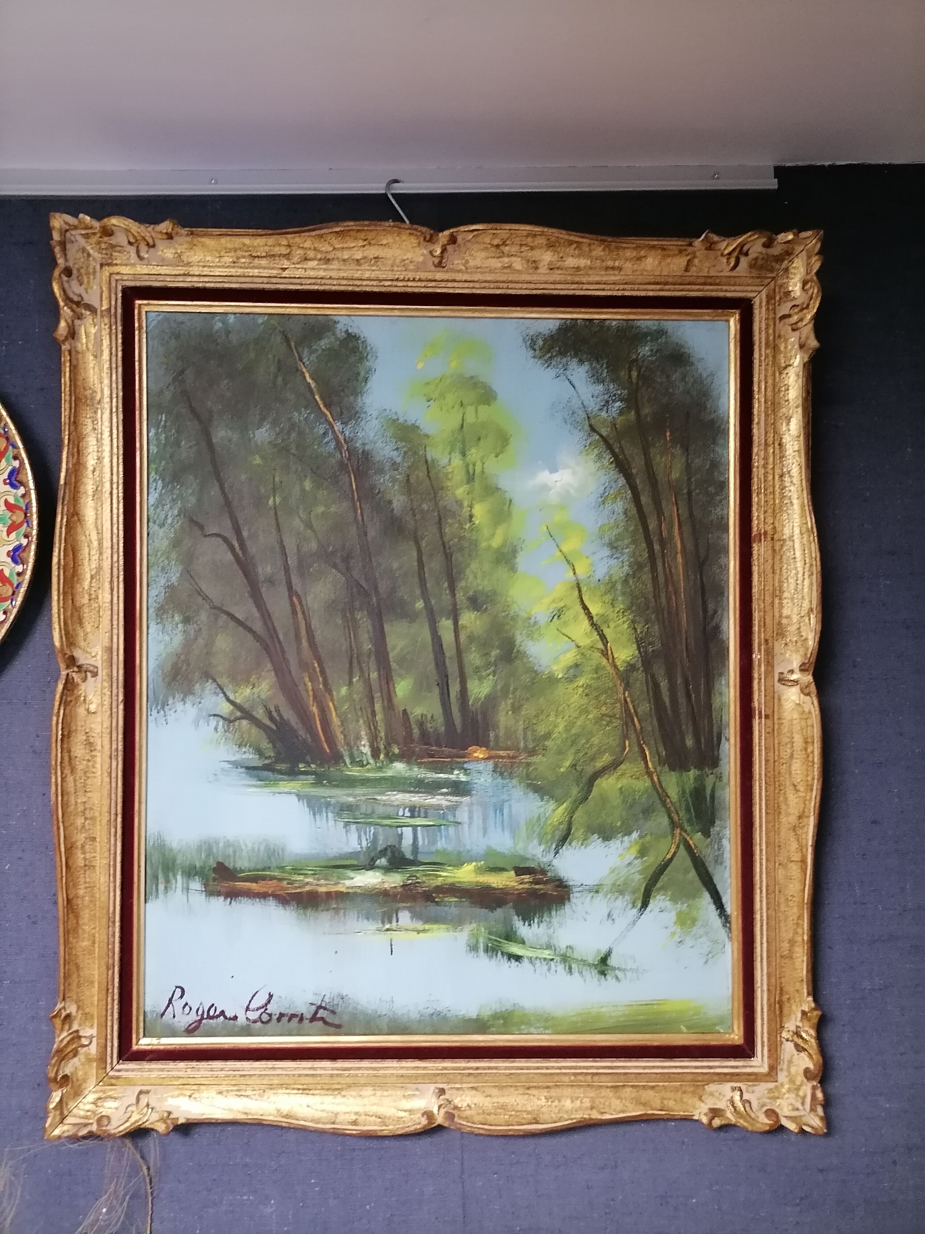 Tableau sous bois signé Roger Comte