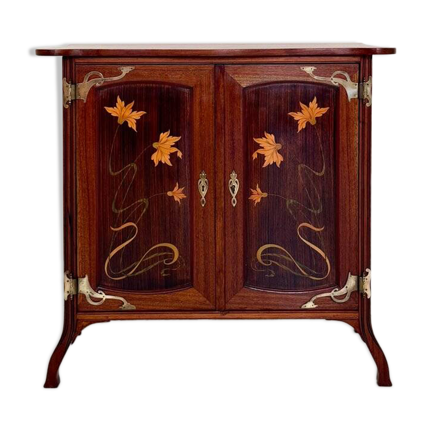 Art Nouveau Vertico Dresser with Flower Marquetry, France, 1905