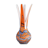 Colorful vase orange glass paste - year 1980