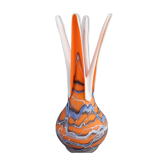 Vase coloré orange pâte de verre années 1980