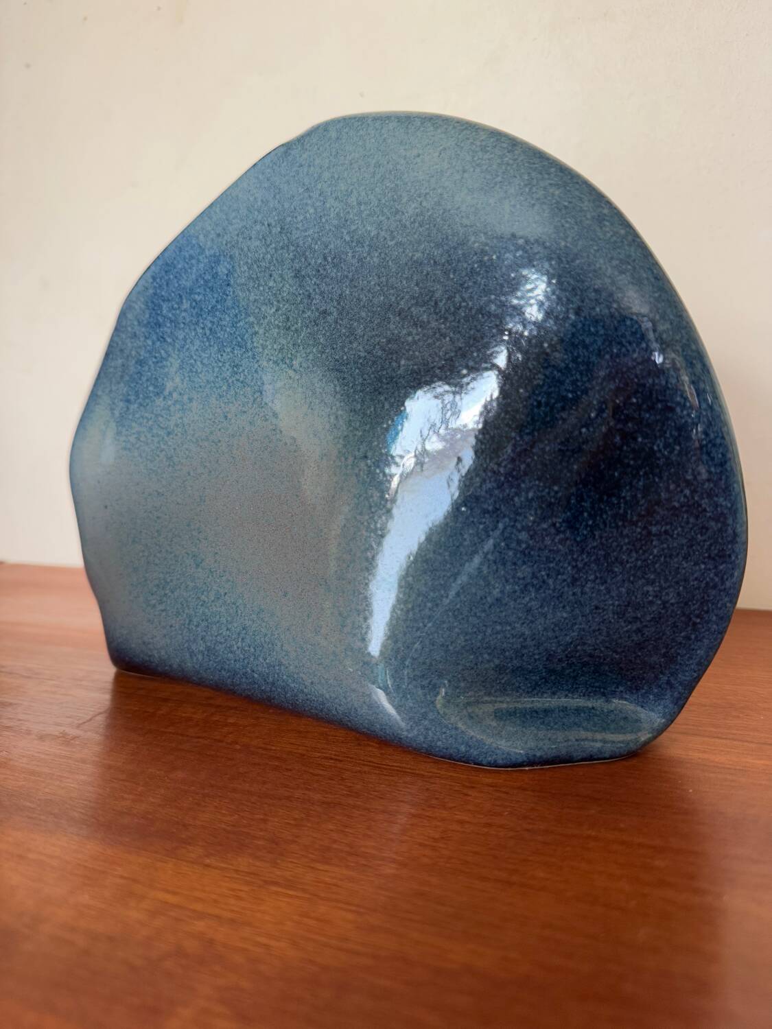 Vintage blue ceramic vase