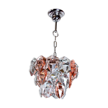 Two-coloured Kinkeldey chandelier, 3 floors, 1970, Germany