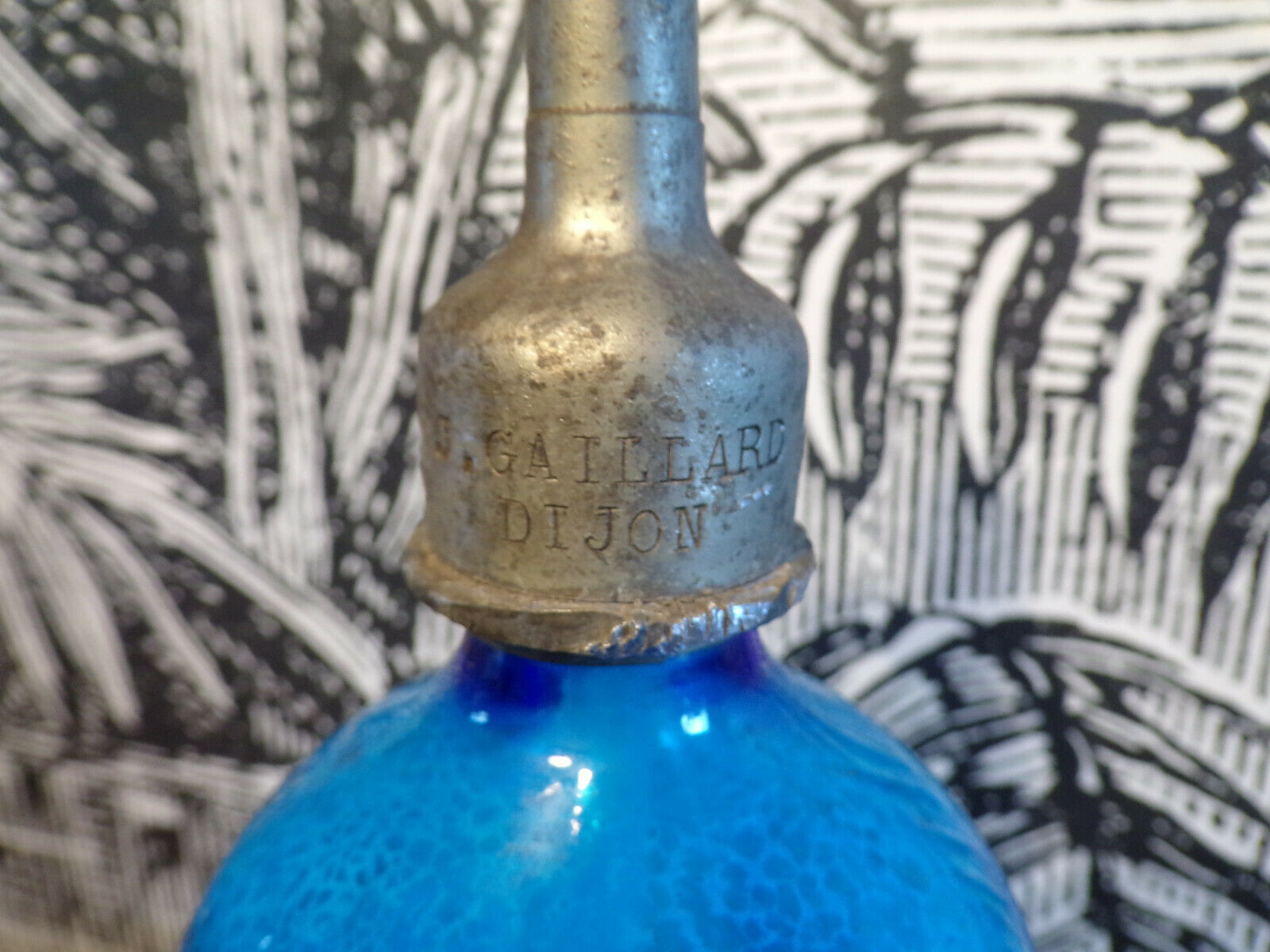 Siphon old blue glass