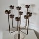 Candle holder with 9 branches in chrome-plated metal