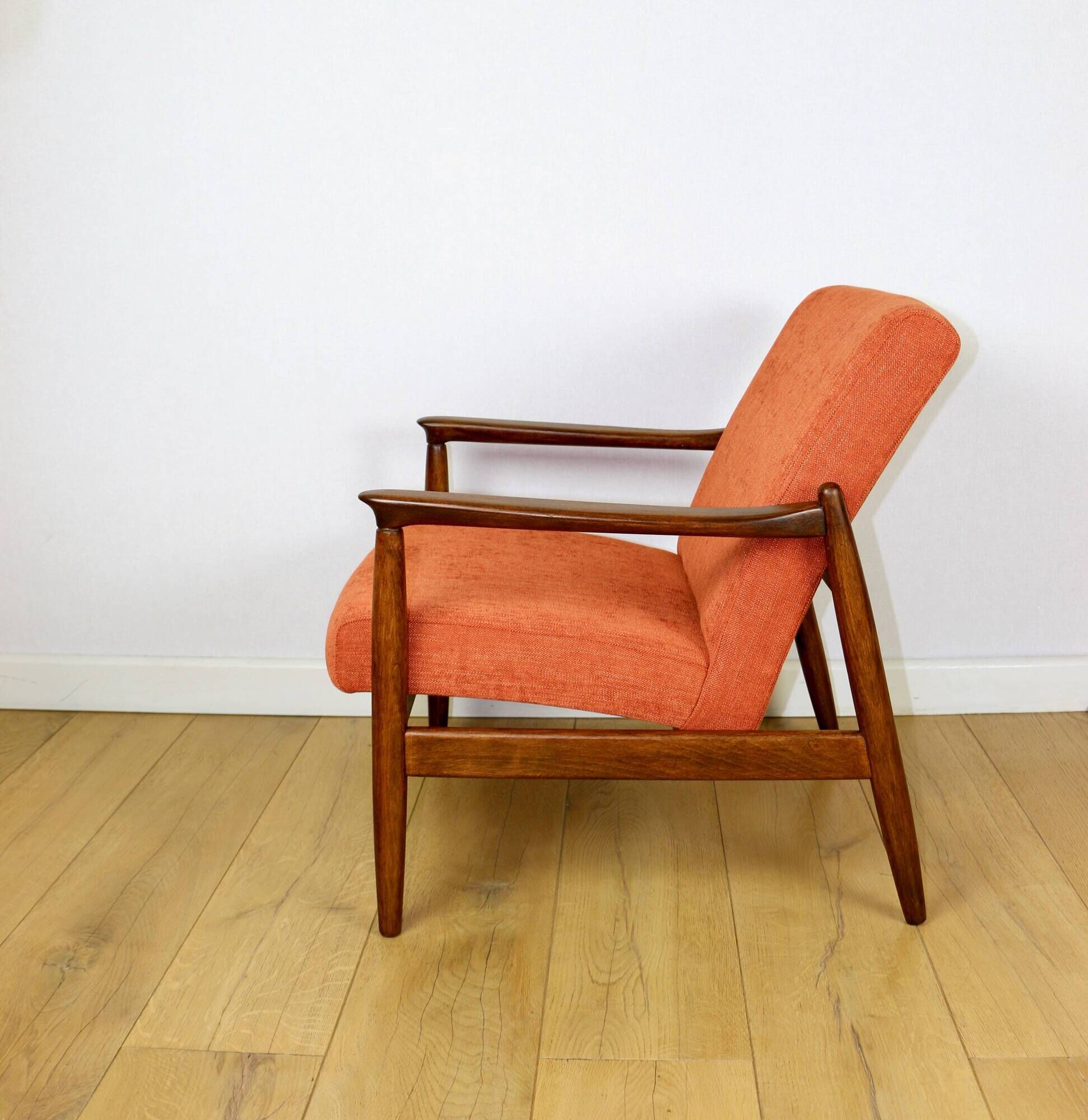 GFM-64 armchair, design by Edmund Homa from the 70s, terracotta brick