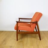 Fauteuil GFM-64, design Edmund Homa des années 70, brique en terre cuite