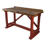 1950's industrial beech workshop workbench