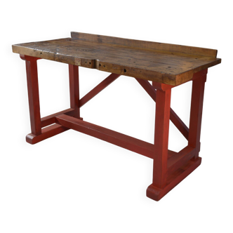 1950's industrial beech workshop workbench