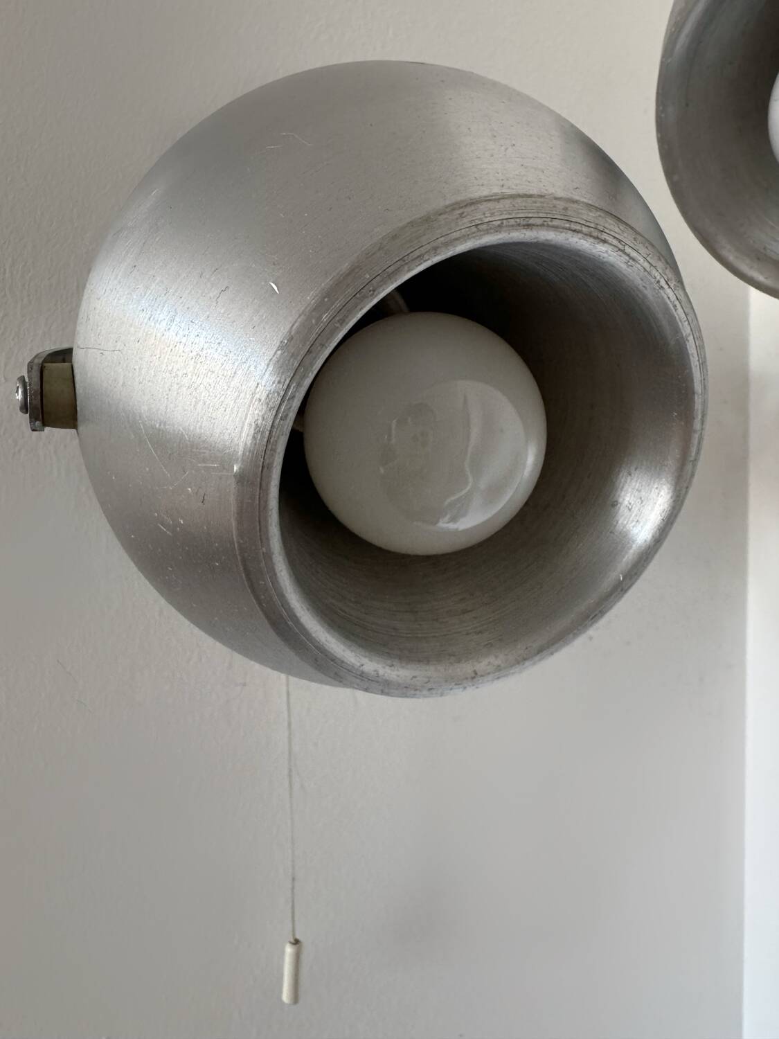 70s Brushed Aluminum Eyeball Wall Lights