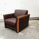 Wood and leather club chair