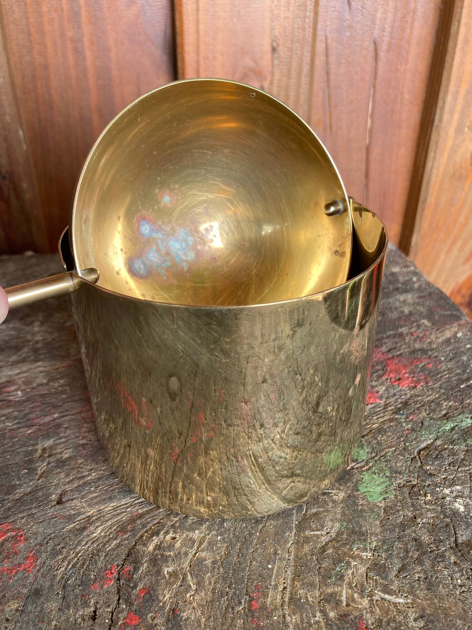 Vintage brass ashtray "Arne Jacobsen", Cylinda-Line 1980/1982