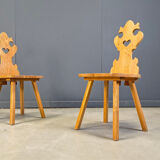 Vintage rustic Tiroler style dining chairs, 1960s