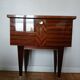 Vintage wooden and brass bedside table – 1950s design – r style