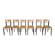Series Set of 6 vintage bistro chairs in curved wood