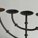 5-arm black metal candlestick