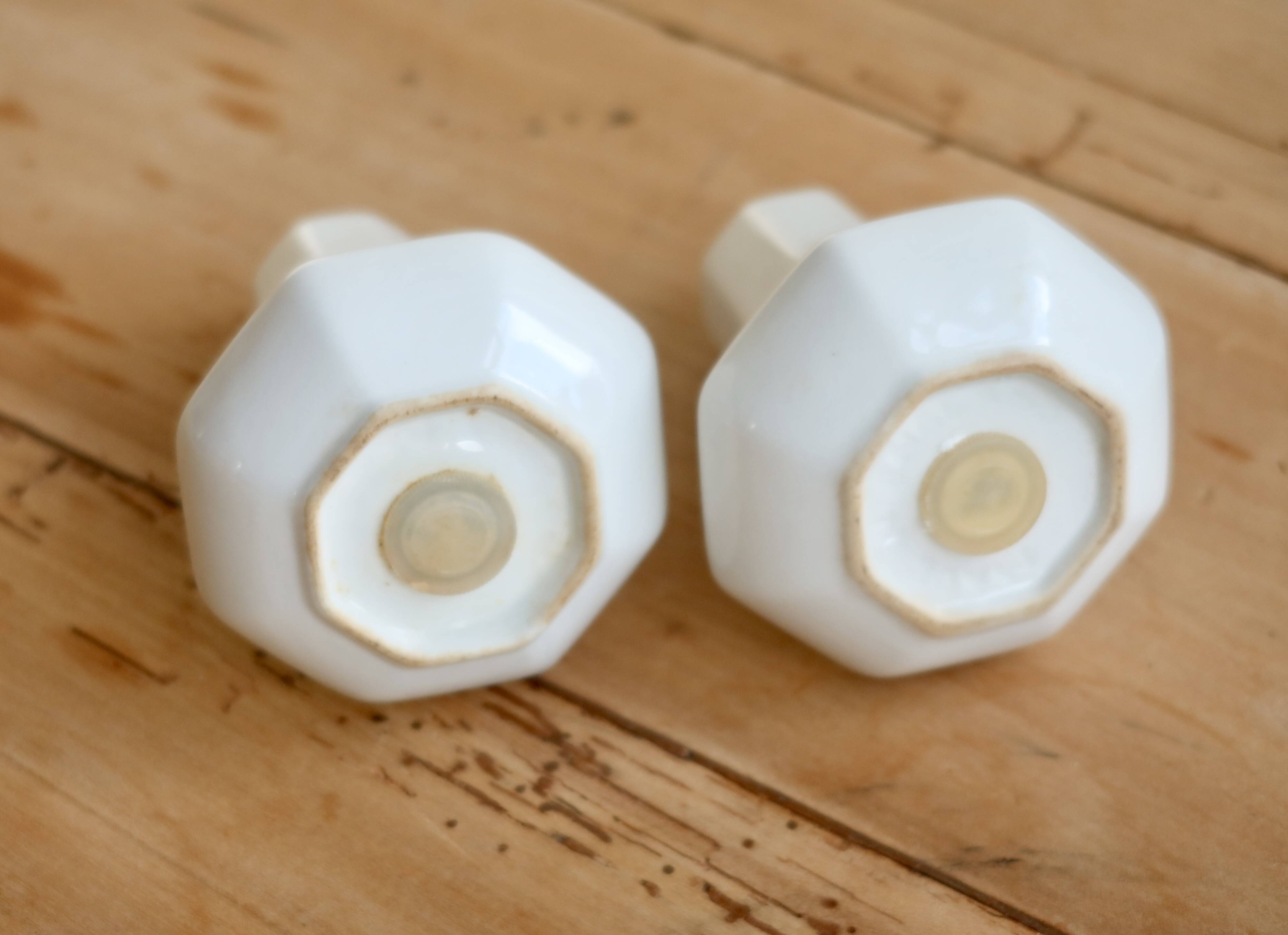 Vintage salt and pepper shakers, English porcelain, Pearl pattern - Johnson Brothers