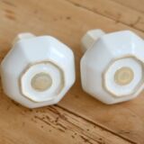 Vintage salt and pepper shakers, English porcelain, Pearl pattern - Johnson Brothers