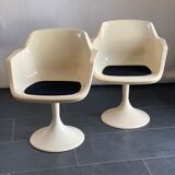 Pair of space age tulip style chairs