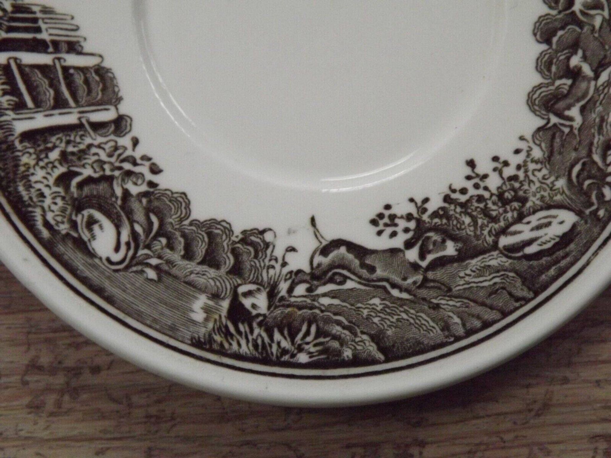 Set of 4 saucers Quality Retired Villeroy & Boch Black/White Anjou Design 4656