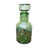 Green molded glass decanter