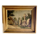 Oil on cardboard 19th century “the cross” wood and plaster frame