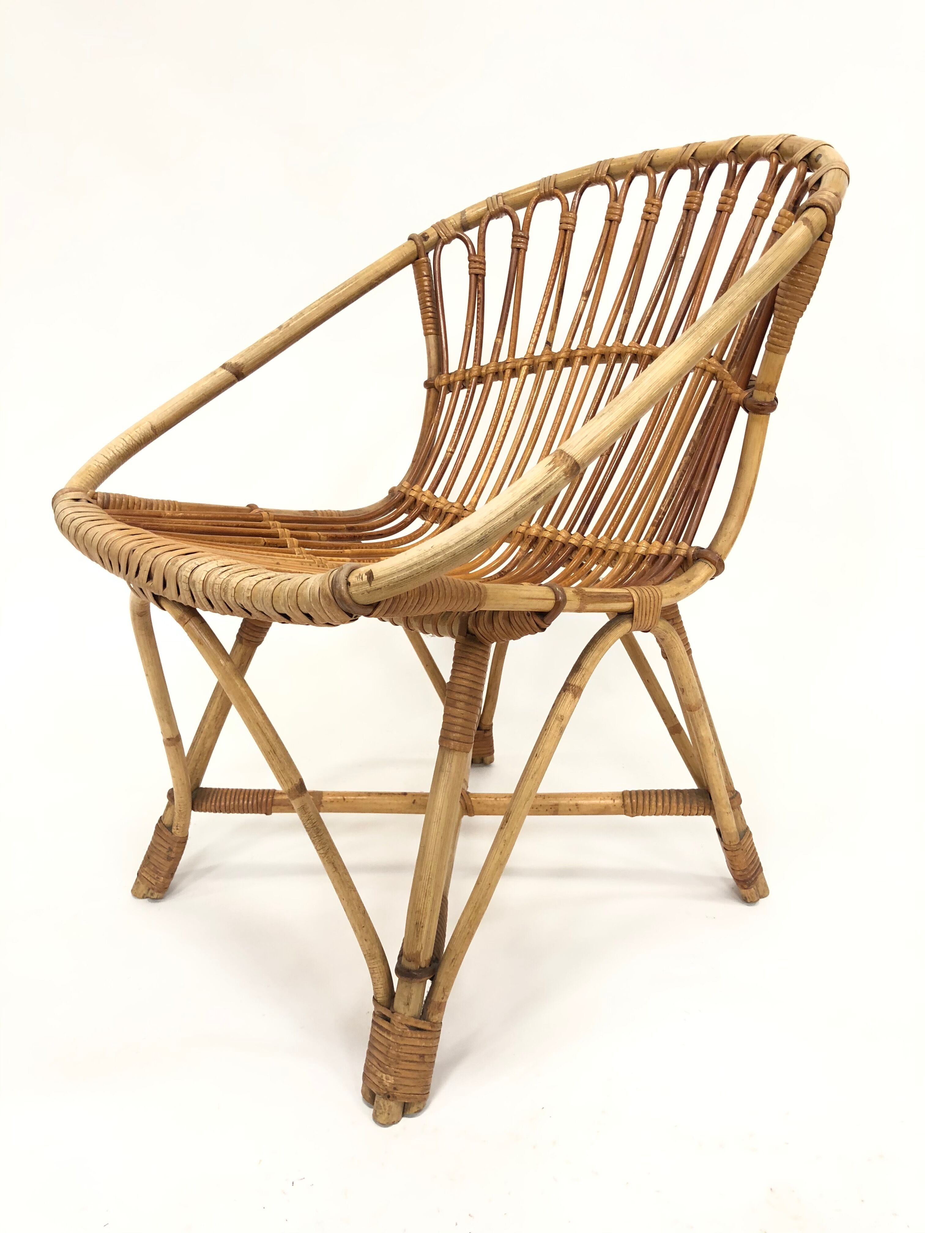 Fauteuil en rotin de Rohe Noordwolde, 1960, Pays-Bas