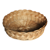 Round wicker basket vintage weaving
