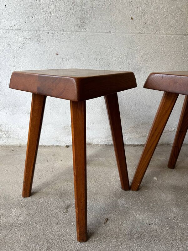 2 tabourets S01 par Pierre Chapo 1970