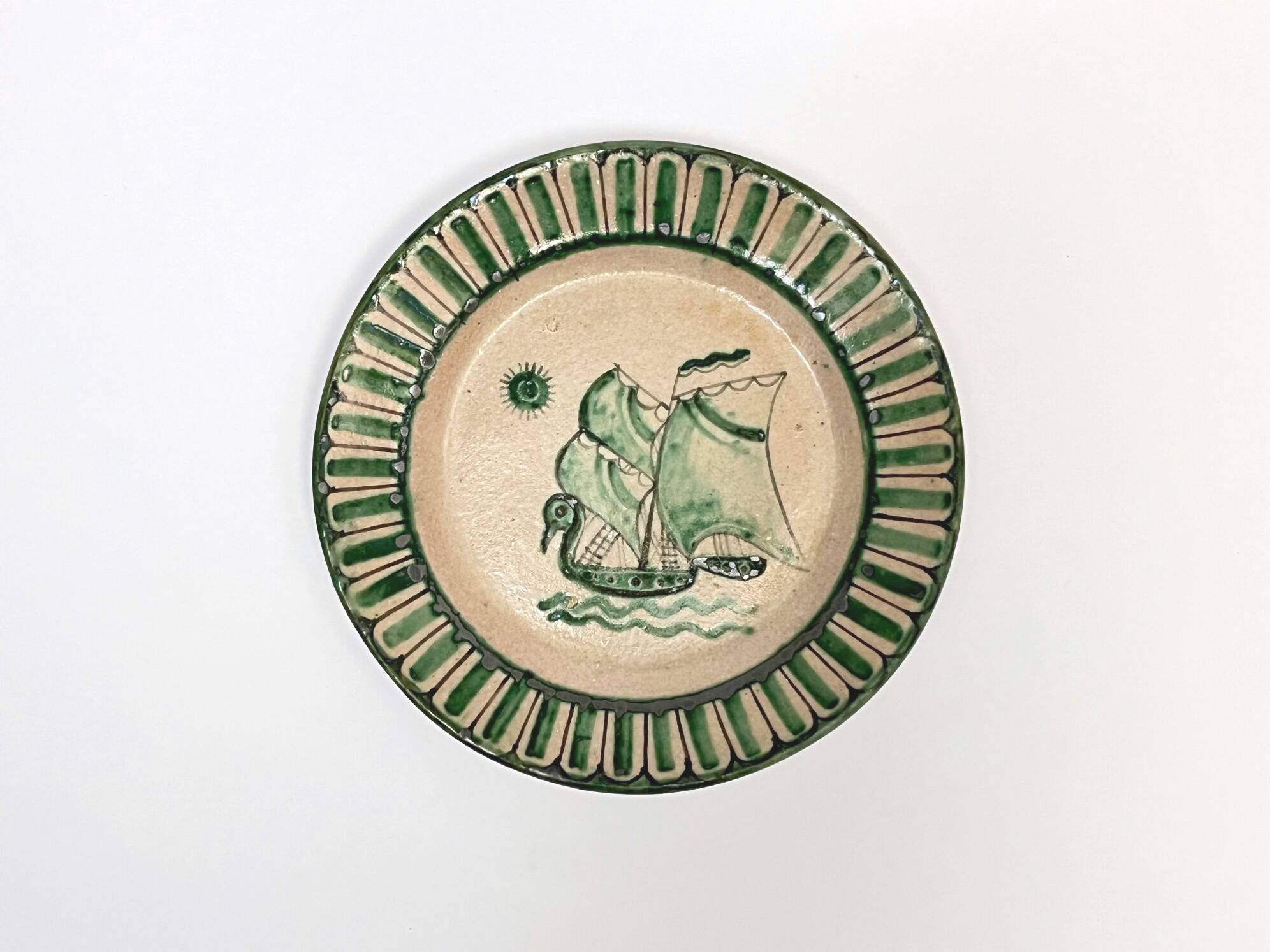 4 Vietri plates decorated by Fabbrica Ceramica Avallone, 1930s