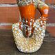Vase ancien vallauris fat lava céramique écumes jaune & orange vintage