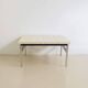 Travertine coffee table with metal base