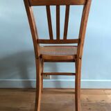 Vintage bistro chairs in natural wood marked luterma