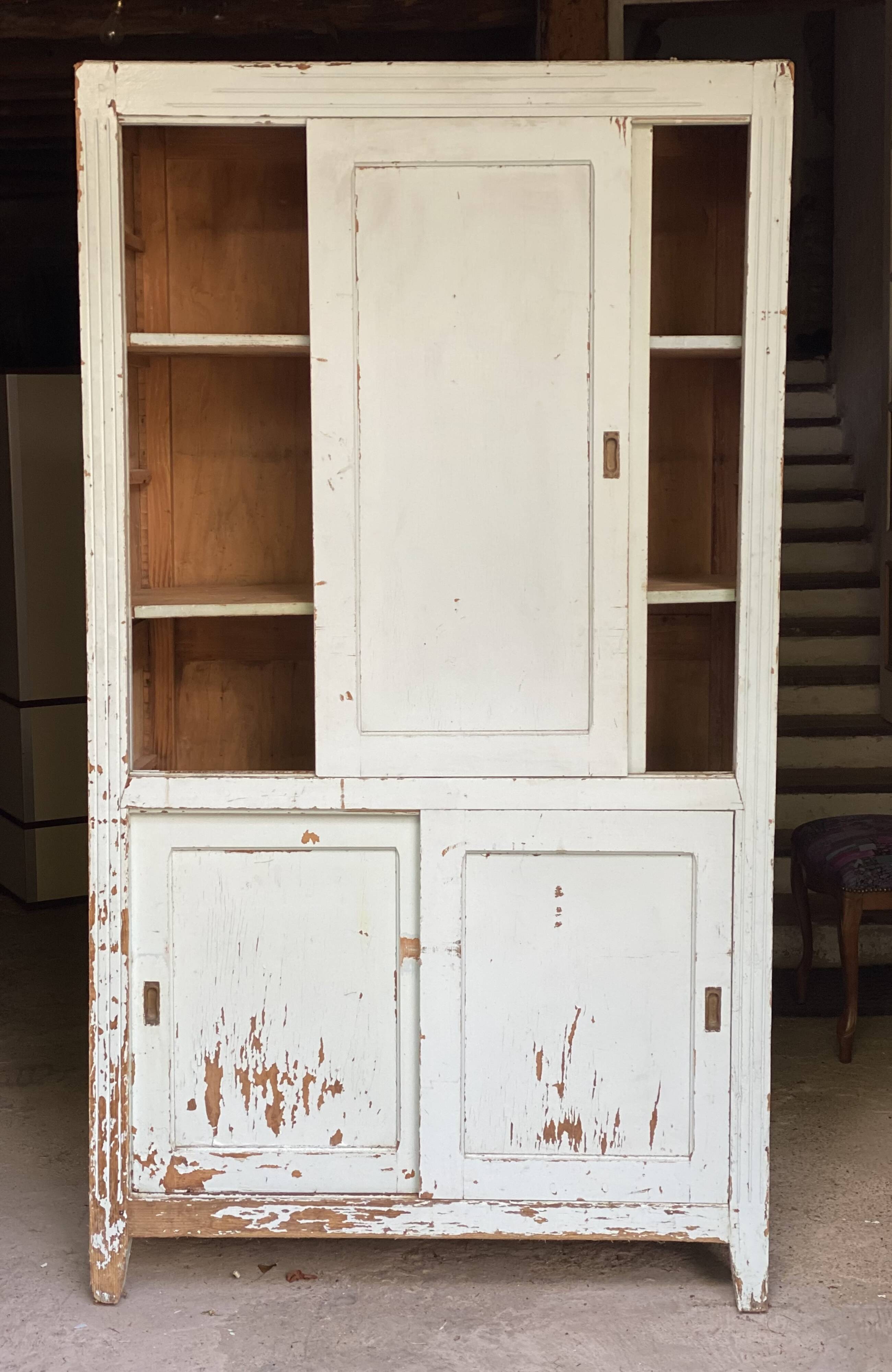 Vintage 1930-40 Parisian wardrobe with 4 sliding doors
